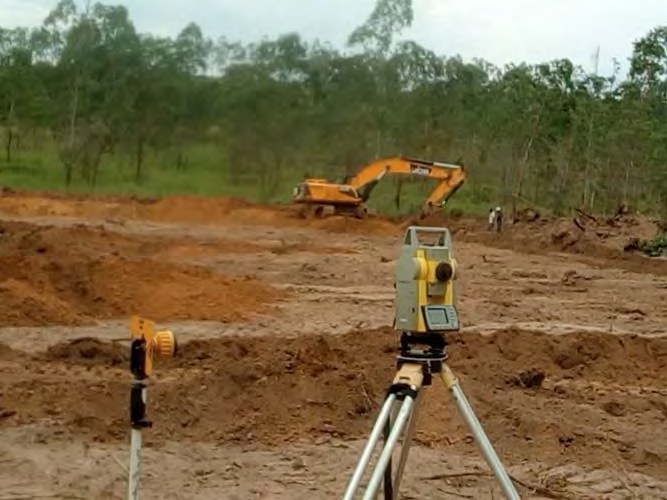 Levé topographique sur un chantier
